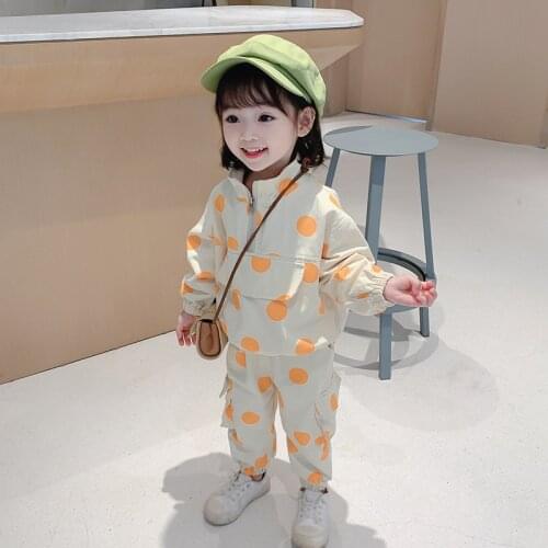 Boys And Girls Pocket Overalls 2020 Spring And Autumn New 2pcs Dot Korean Toddler Clothes Sets Fashion Baby Kids Sports Suit