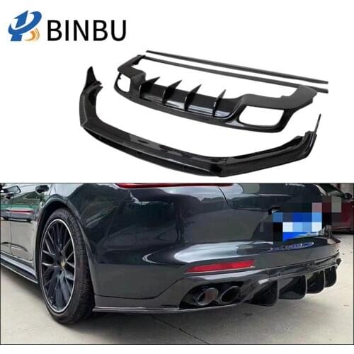 Lively2021 Fit For Porsche Panamera Carbon Fiber Front Side Skirt Rear Lip Para Mella 971 Bumper Kit