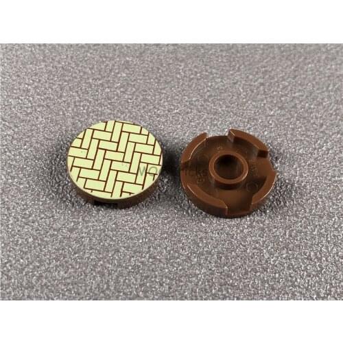 20pcs/lot MOC Bricks Tile Round 2 x 2 with steamer cover Pattern Educational Building Blocks Figure DIY Toys for kids Xmas gift