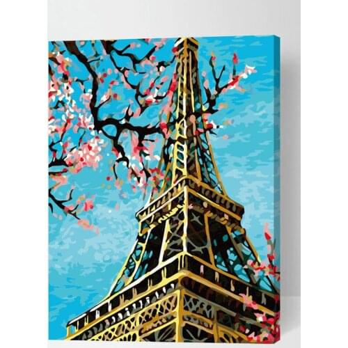 Paint By Number Kit Paris In The Spring Oil Painting Paris In The Spring On Canvas Paris In The Spring Painting Home Decor Wall