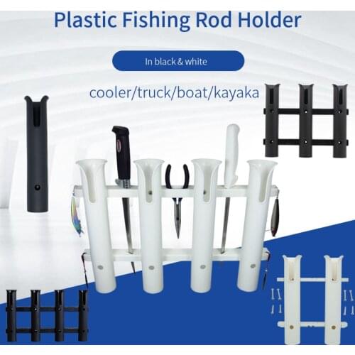 2 tube fishing rod bracket holder nylon not ABS plastic Surface Mount 2 pole Rod Holder