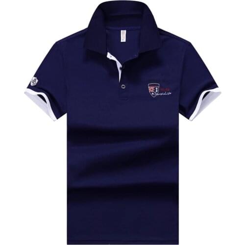 Summer New Men Polo Shirt Embroidery Polo Shirt Men Business Casual Polo Shirt Solid Color Men Short Sleeve M-4XL