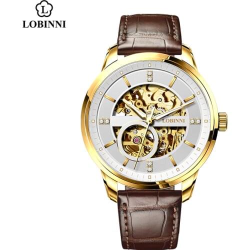 LOBINNI Luxury Brand Clock Watch Men Japan Movement Auto Mechanical Movement Mens Watches Sapphire Waterproof 50M relogio