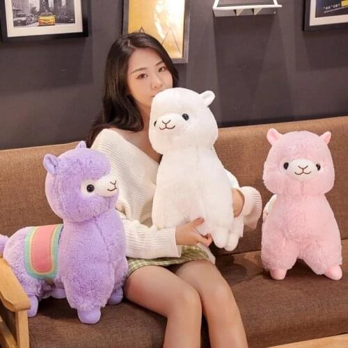 Cute 35/50CM Cute Saddle Alpaca Plush Toys Soft Plush Alpacasso Alpaca Dolls Stuffed Animal Toy Children Birthday Gift