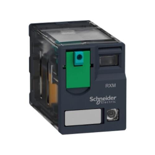 RXM4AB2GD Harmony, Miniature plug-in relay, 6 A, 4 CO, with LED, with lockable test button, 125 V DC