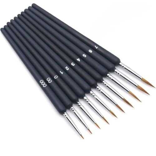 12 Sets Miniature Paint Brushes Detail Painting Brush Thin Hook Line Pen For Paint by Numbers,Oil,Watercoloring Wholesale X2