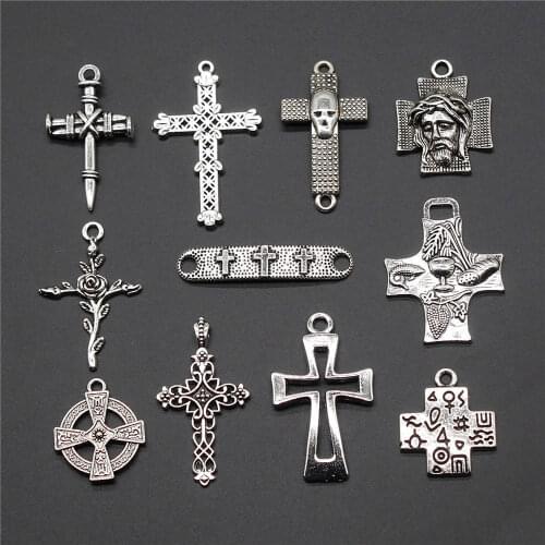 Fashion Cross Charm Pendants Diy Jewelry For Necklace Bracelet Craft Findings