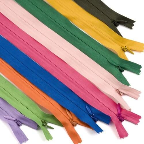10pcs 3#15cm 28cm 35cm 40cm 45cm 50cm 55cm 60cm Invisible Zippers Nylon Coil Zipper Tailor For Handcraft Sewing Cloth Accessorie