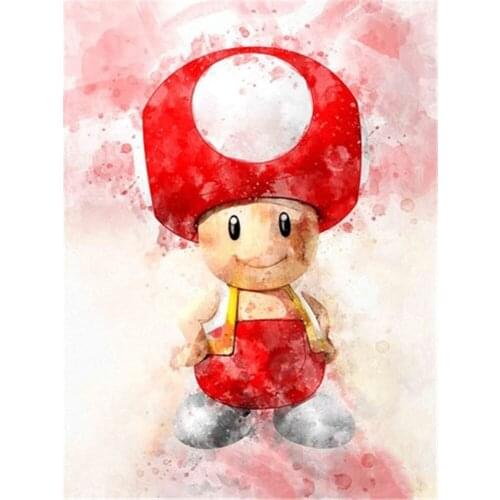 Carton Mario DIY Embroidery 11CT Cross Stitch Kits Needlework Craft Set Cotton Thread Printed Canvas Home Decoration On Room