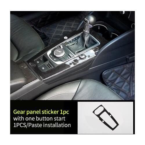 For AUDI A3 2014 2017 2018 carbon fiber Gear panel sticker 1pc- without one button start 1pc