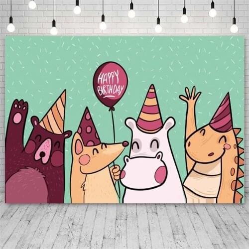 Cartoon Bear Newborn Baby Shower Photography Background Mint Green Cake Smash Kids Happy Birthday Backdrop Party Table Decor