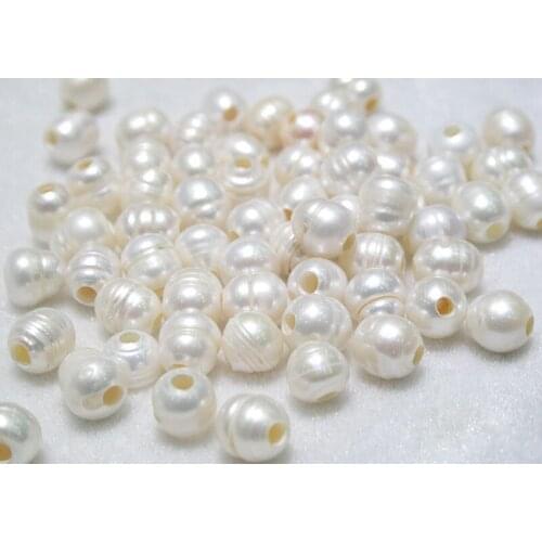 New 30 pcs 10-11mm white Freshwater Cultured pearl beads