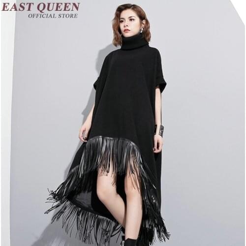 Dress with tassels black fall 2018 fashion short sleeve fall dresses 2018 autumn dresses women 2018 KK1902 H