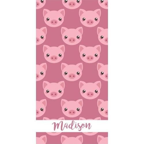 Cute Cartoon Pig Personalised Bath Travel Towels for Kid Pink Piggy Pigs Pattern Big Lounger Towel Girl Surf Camping Accessories