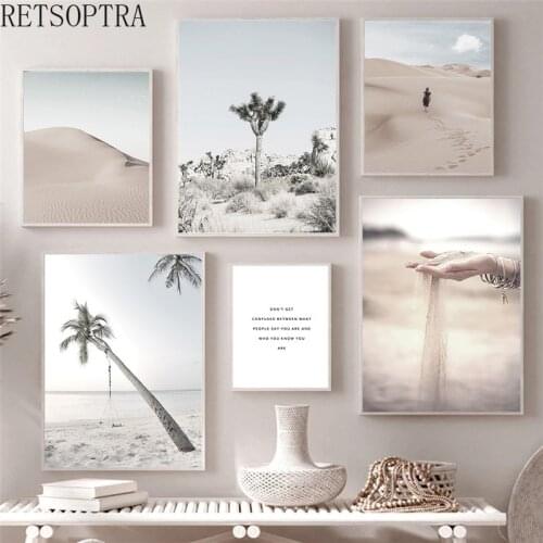 Nature Landscape Canvas Poster Sand Beach Desert Tree Modern Home Decor Wall Print Nordic Art Painting Decorative Picture