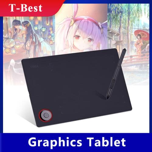 Professional Graphics Drawing Tablet Writing Board Controller Knob 8192 Levels Battery-Free Stylus Support PC/Laptop Connection