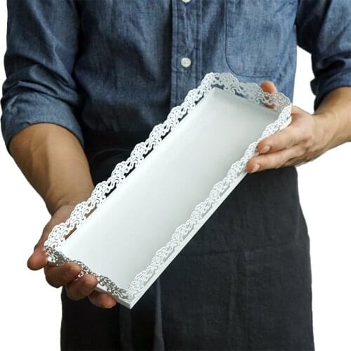 SWEETGO Rectangle tray for cupcake white wedding cake tools for display decoration plate party event home decoration bakeware