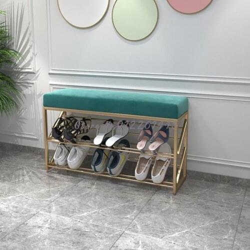 Simple shoe changing stool door small household size narrow light luxury enter the house to receive ultra-thin shoe rack soft ba