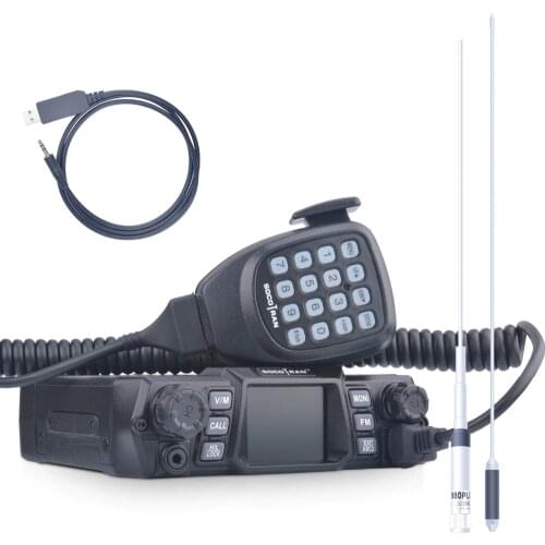 SOCOTRAN 200CH Dual Band 75W/55W Car Radio VHF 136-174MHz UHF 400-480MHz 2 Way Mobile radio with Programming Cable and Antenna