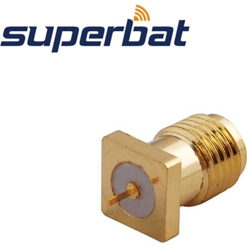 Superbat 10pcs SMA thru hole Panel Mount Jack with TAB Terminal RF Coaxial Connector