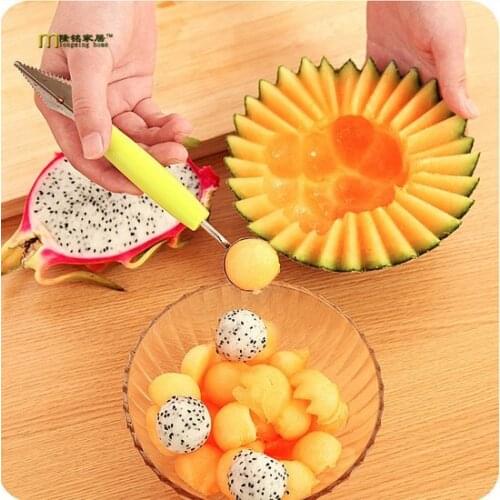 1PC Fruit Platter Carving Knife Melon Baller Spoon Ice Cream Scoop Watermelon kitchen gadgets accessories LF 104