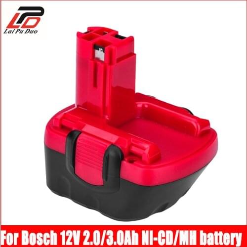 12v 2.0Ah 3.0A NI-CD NI-MH Replacement For Bosch tool battery 2607335709 2607335249 2607335261 2607335262 GSR12-1 Power Drill