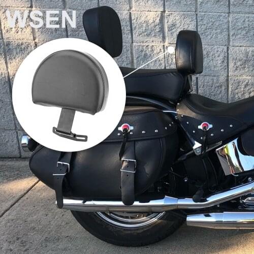 Motorcycle Driver Backrest PU Leather Pad Mount Set For Harley Heritage Softail FLSTC Fatboy FLSTF With Stock Seats 2007-2017