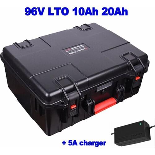 Waterproof LTO 96v 10Ah 20Ah lithium titanate Battery Pack 20000 cycles Rickshaw Golf cart communication equipment + 5A charger