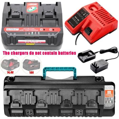 Dawupine M12-18C Li-ion Battery Charger For Milwaukee 10.8V 12V 14.4V 18V C1418C 48-11-1815/1828/1840 M18 M14 M12 Battery