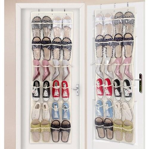 24 Grid Wardrobe Hanging Stoage Bag Underwear Socks Wall Clothes Hanger Hanging Transparent Bag
