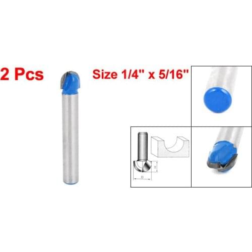 2 Pcs Round Shank Dual Flutes 1/4" x 5/16" Grooving Cove Box Bit for Carpenter