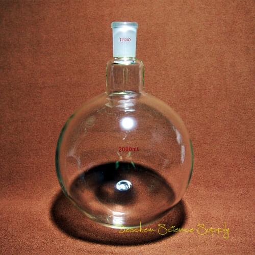 2000ml,24/40,Sigle Neck,Round Bottom Glass Flask,One-neck,2L Lab Boiling Bottle