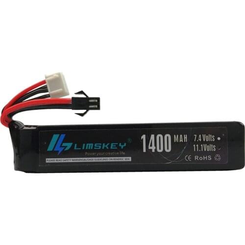 Limskey Lipo Battery 11.1V 1400MAH 25C Lipo Battery for Airsoft Air Guns Pistol Rifle pistola metal with SM Plug