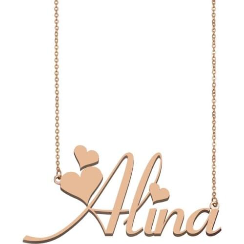 Alina Name Necklace, Custom Name Necklace for Women Girls Best Friends Birthday Wedding Christmas Mother Days Gift