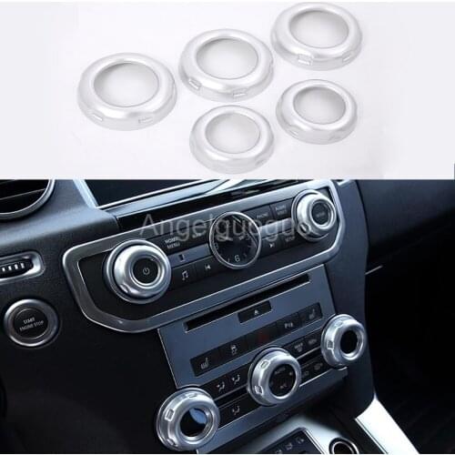 Car Chrome Volume and AC Air Conditioning Knobs Trim Cover frame for Land Rover Discovery 4 / Range Rover Sport / Freelander 2