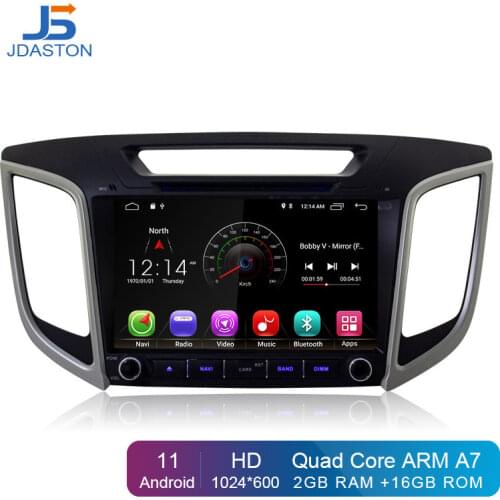 JDASTON 9 Inch Android 10 Car DVD Player For Hyundai Creta ix25 2014-2018 GPS Navigation 2 Din Car Radio Stereo Multimedia WIFI