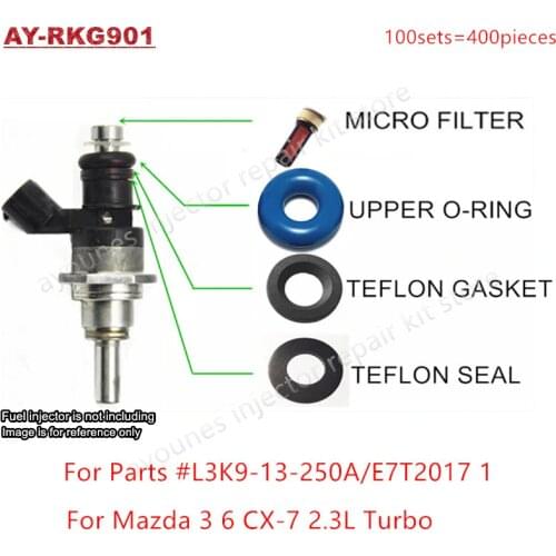 Free Shipping 6Sets For Mazda 3 6 CX-7 2.3 Turbo GDI Fuel Injector Repair Servince Kits For L3K9-13-250A E7T2017 1 For AY-RKG901