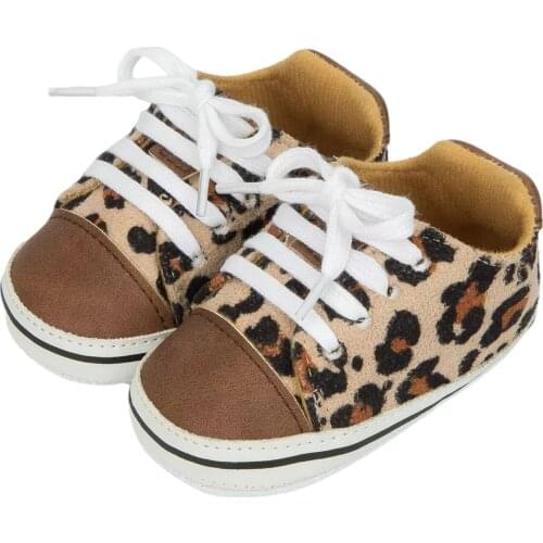 Baby Shoes Boys Girls Leopard Canvas Shoes Sneaker First Walkers Infant Soft Sole Anti-slip Strappy Casual Toddler Shoes 0-18M