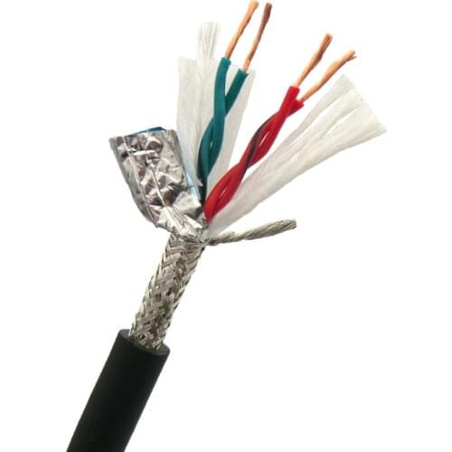 Twisted Pair Shielded Towline Wire 4 core 0.75, 1, 1.5 mm² with Ultra High Flexibility TRVVSP Drag Chain Cable 1m (18,17,16 AWG)