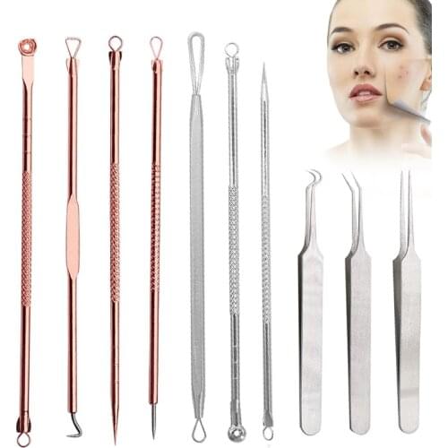 1Set Comedone Extractor Acne Blackhead Remover Needles Tool Pimple Blemish Face Skin Care Beauty Tools Stainless Steel Needles