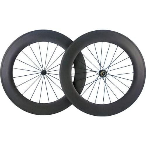 Customized 88mm Clincher carbon wheels 700c full carbon bicycle wheels 25mm U shape road bike wheelset Tubular