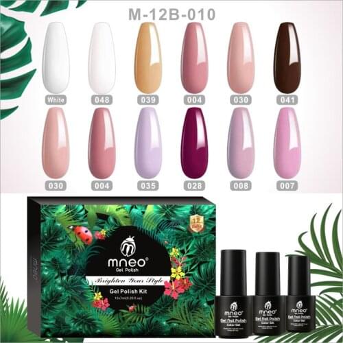 Uv Gel Nail Polish Semi Permanent Nails Art Manicure White Pink Red Colors Lacquer 12 Pcs Gel Varnish Hybrid Enamel Vernis Kit