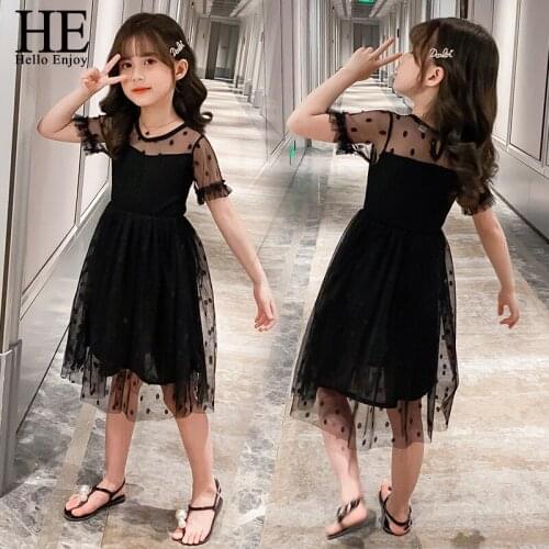 HE Hello Enjoy 2021 Summer Lace Short Sleeve Dress Baby Girl Birthday Party Wear Cute Toddler Girl Christening Gown Clothes