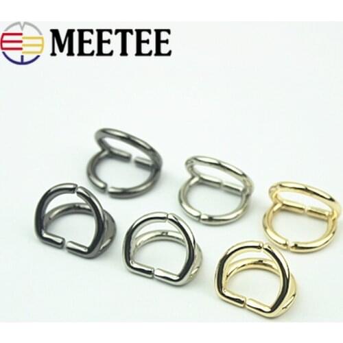 10/20pcs 15mm Metal O Dee D Ring Buckles Bag Chain Strap Hang Clasp DIY Luggage Hardware Lesther Crafts Accessories