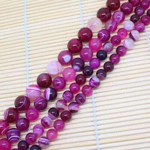 Mini.order is $7! 8-12mm Light Red Stripe banded Multicolor Agates sardonyx Onyx Round DIY Spacer Loose Beads 15"