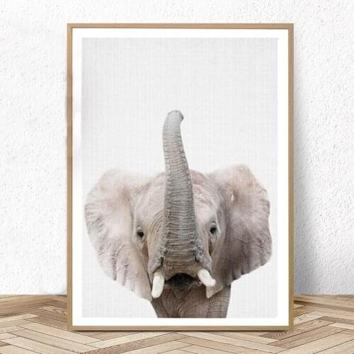 Nursery Wall Art Baby Animal Prints Elephant Safari Decor Nordic Canvas Painting Kids Room Wall Decorotion Bedroom Print Posters