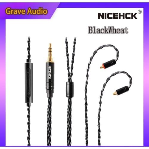 NiceHCK BlackWheat 8 Core Silver Plated Copper Microphone Cable MMCX/NX7/QDC/0.78 2Pin With Mic for DB3 ZSN AS10 EDX CA4 C12