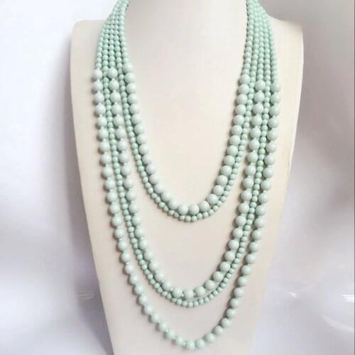 New Fashion Statement Five Layered Mint Beaded Women Necklace