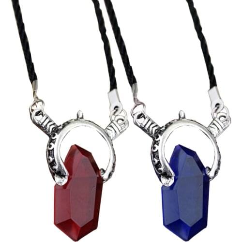 Anime Demon Hunter Soul Stone Necklace Red Crystal Dante Paholainen Saattaa itkeä Pendant Man Woman Cosplay Jewelry Gift