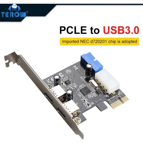 PCLE to USB3.0*2 Add On Card Express Card Splitter With D720201 100M/s For DestoWindows xp//Vista/win7 ,win8,win 10